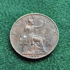 1899 Victoria Farthing 🇬🇧 Victorian Farthing VF Better Grade #CF432