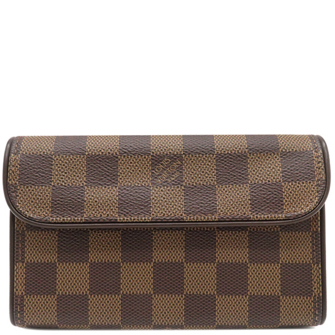 LOUIS VUITTON Waist Bag Pochette Florentine Damier Canvas Damier Ebene Gold Hard