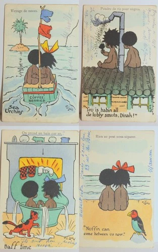Lot of 4 "A Clifton" Postcards Written by F. G. Lewin