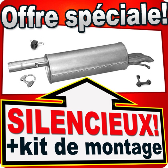 Silencieux arrière pour VW Passat B5 1.8T 2.0 finition robuste en acier aluminisé durable