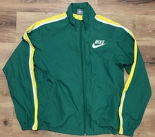 Vintage Nike Silver Tag Windbreaker Track Jacket Men Medium Green Yellow Zip 90s