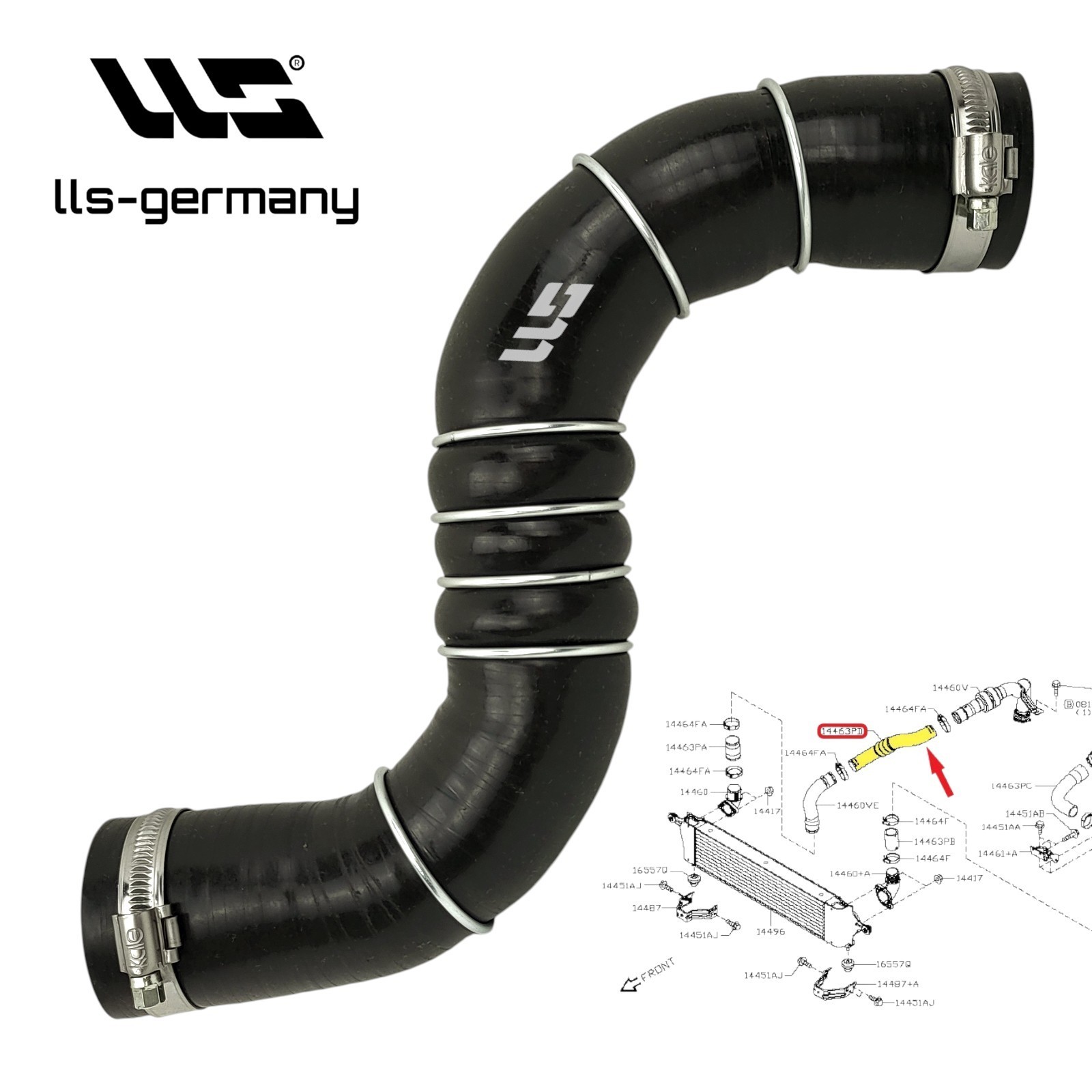 Intercooler Hose Turbo Hose For Nissan Qashqai II 1.5 DCI 14463JD56A