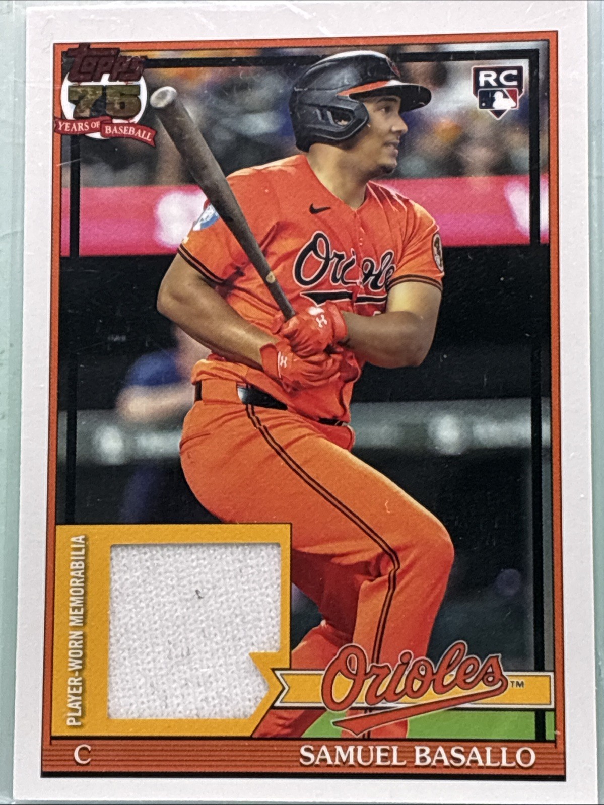 2026 Topps Series 1 - 1991 Topps Baseball Relic Samuel Basallo #91R-SB (MEM, RC)