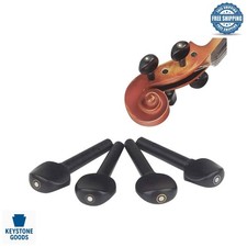 4Pcs Ebony Violin Tuning Pegs Set for 4/4 Size Violin - Replacement Accessories