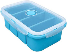 Silicone Food Freezer Tray Lid 250Ml Blue Extra Large Jumbo Ice Cube Tray Soup