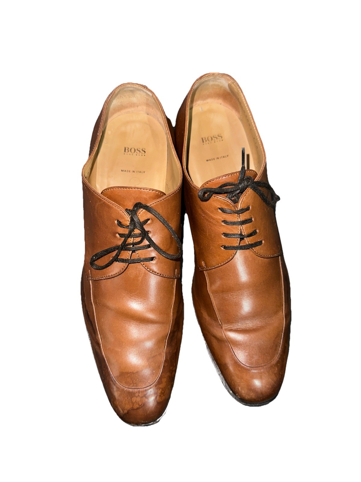 SAOLA Scarpe eleganti Hugo Boss da uomo 6 5 Lisbon Derby in pelle marrone Oxford prezzo al pubblico consigliato $350