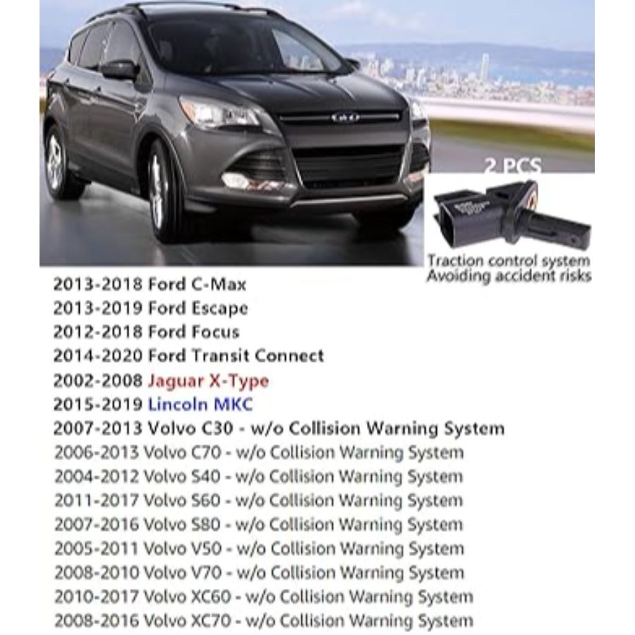 Front ABS Wheel Speed Sensor Left Right fit for Escape Focus Transit Connect