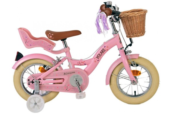 Volare Blossom Kinderfahrrad MäDchen 12 Zoll Rosa Zwei Handbremsen-image