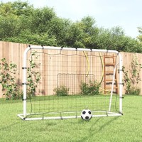 FußBall-Rebounder Weiß & Schwarz 184X61X123 Cm Stahl & Pe