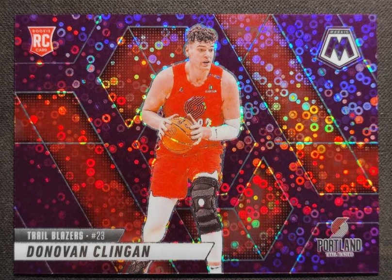 Donovan Clingan 2024-25 Panini Mosaic RC Fast Break Purple Variations /50 #246