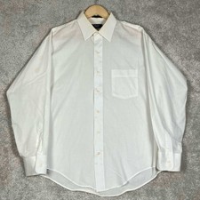 Vintage Arrow Kent Mens White Long Sleeve Button Down Dress Shirt 16.5 33 USA