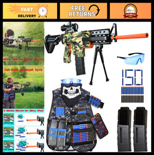 Automatic Sniper Rifle Toy Gun - 3 Modes, Foam Blasters, Tactical Vest, 150 Dart