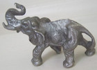 Vintage Mini Pewter Spoontiques Elephant Figurine P73 Faceted Accents Trunk Up — photo 1