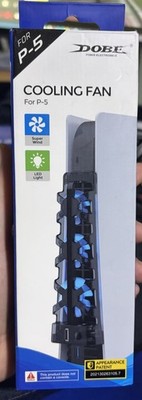 DOBE P-5 PS5 Console Cooling Fan External Attachment, USB, 5 Fans, LED, Black