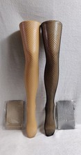 Mittelgroße Netzstrumpfhose Fleisch oder Schwarz, Einheitsgröße