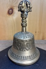 BEAUTIFUL Tibetan Bell W-FACE In Handle-Great Sounding-Long Tones Made In India