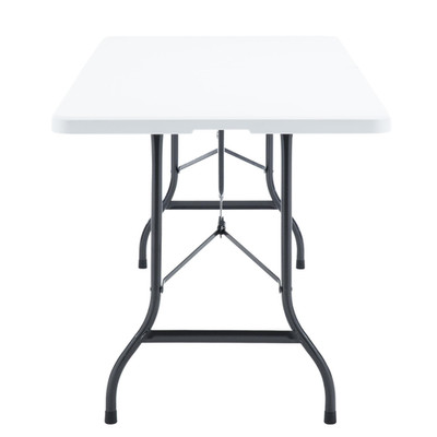 Vecelo Folding Table 6 Ft Mesh Bag Thick Top Strong Side Support 500Lbs Weight