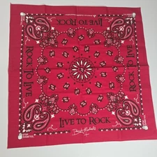 Live To Rock Bandana Paisley Scarf USA Made Hav-A-Hank Bret Michaels Poison 