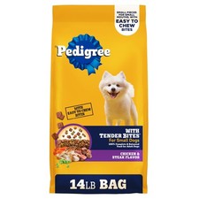 Pedigree Tender Bites Chicken Steak Small Breed Dog Food 14 Pound Bag 2.09 per pound