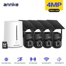 ANNKE 4MP Wireless PT Color Security Camera System Solar Powered Two Way Audio