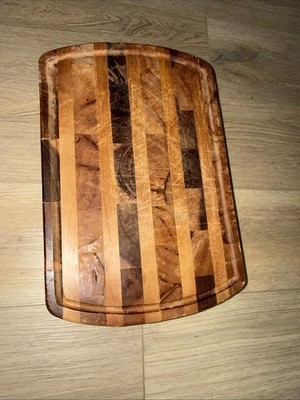 Teakhaus End Grain Wood Reversible Trencher Butcher Block  18x12x1.5