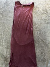 Orange Creek Ribbed Sleeveless Midi Dress Women’s Size Small Burgundy Side Slit