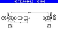 ATE Bremsschlauch 83.7827-0263.3 FüR Ford