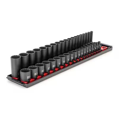 Tekton Sid91215 3/8 In Drive Impact Socket Set, Metric, 38 Pcs