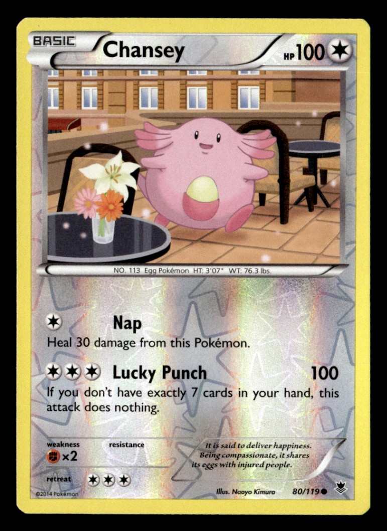Chansey Common Reverse Holo XY - Phantom Forces 80/119 LP Pokémon TCG