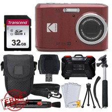 Kodak PIXPRO FZ45 Red Digital Camera Bundle with 32GB Card, Case, Monopod
