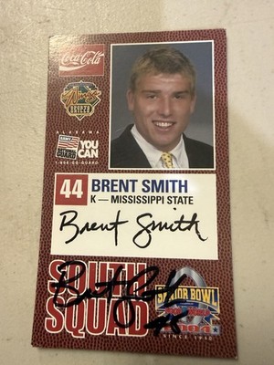 Brent Smith Senior Bowl Autograph Rookie Card