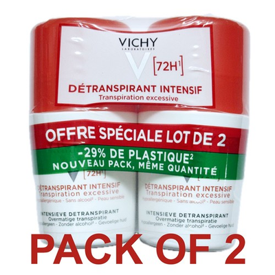 #ad VICHY INTENSIVE ROLL ON DEODORANT 72H Excessive Perspiration 2X50ml $35.99