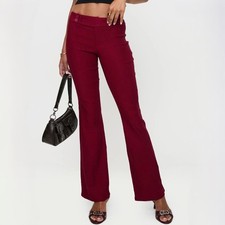 NWT Princess Polly Kinkirk Burgundy Stretch Flared Pants Women's Size 6 US