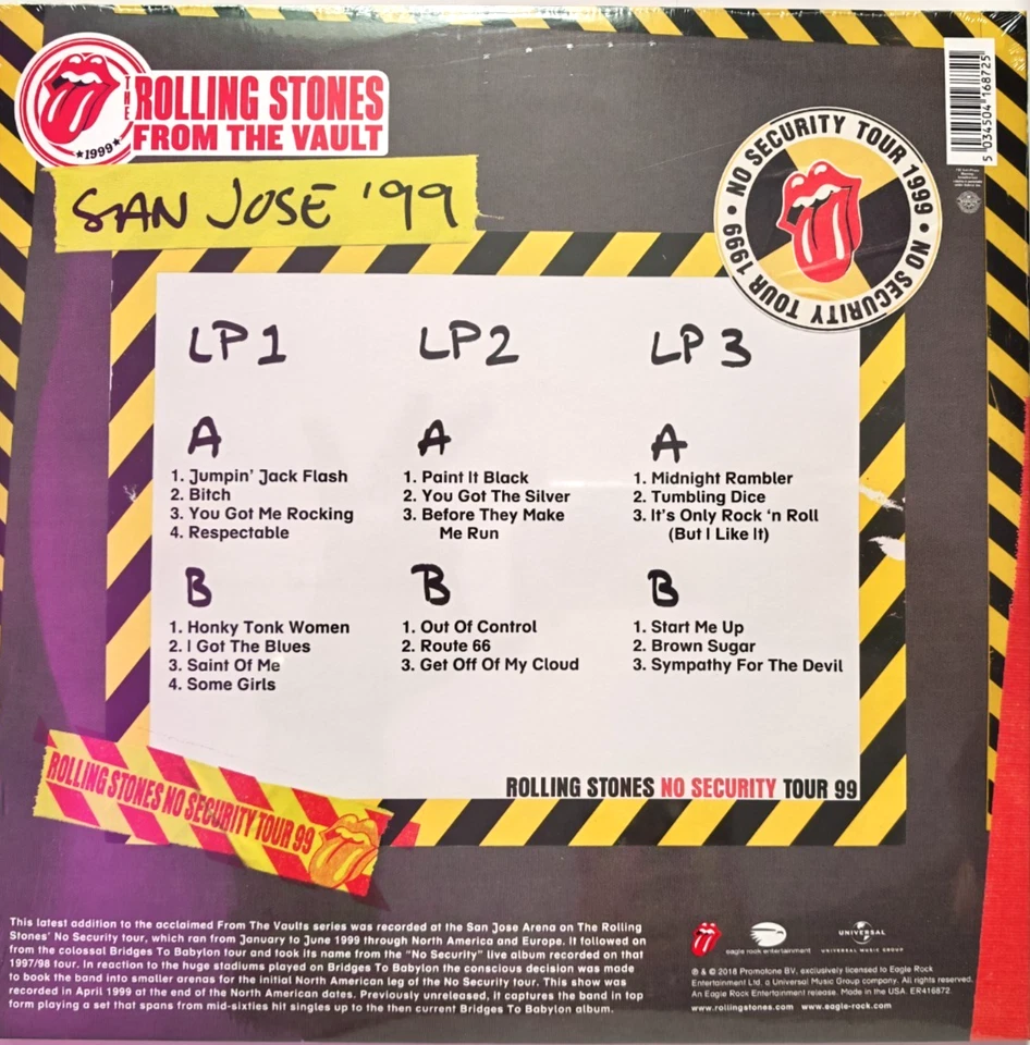 Rolling Stones No Security. San Jose '99 LP Album Vinyl Record Deluxe 3 x 180g - Image 2 of 4