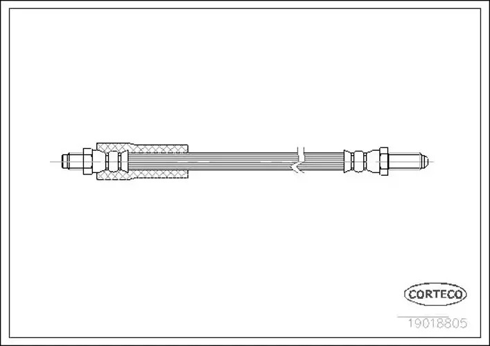 Flexible brake hose Front Axle 19018805 CORTECO for FORD SIERRA I Hatchback