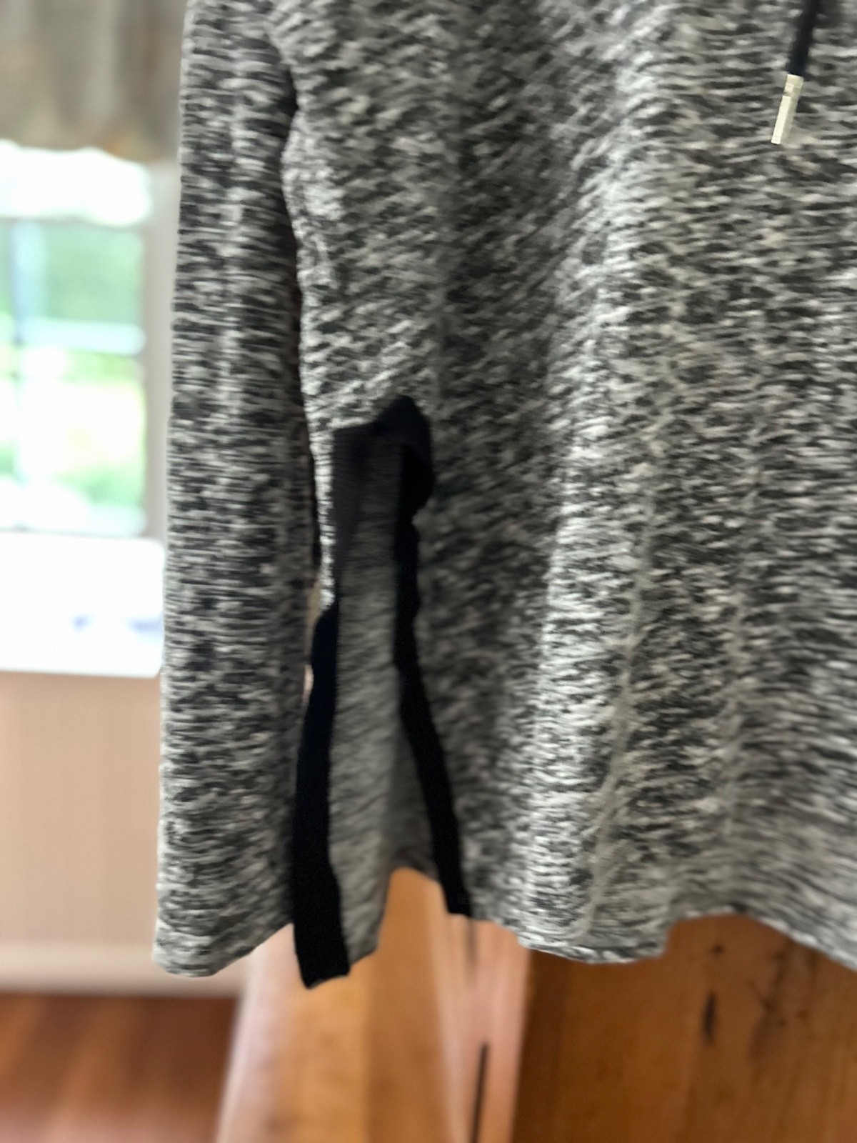 Paper Crane Hoodie String Drawstring Heather Gray… - image 3