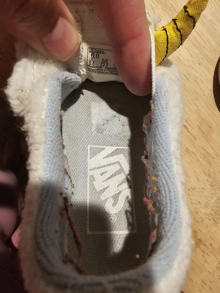 Vans Slip-On V Yeti 'White/Multi' Toddler Size 4C - VN0A5KXO8CG - Image 3 of 3