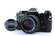  NEAR MINT Canon AE-1 Program Black Film Camera NEW FD 50mm f1.4 Lens JAPAN