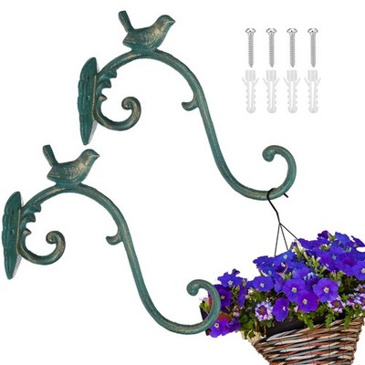 Moxweyeni 2 Pcs Cast Iron Plant Hangers Outdoor 10'' Heavy Duty Hanging Basket...