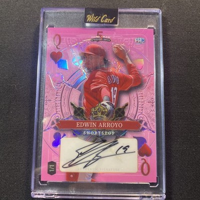 2024 Wild Card 5 Card Draw Stacked Deck Edwin Arroyo PRC Queen/Hearts 1/1 Auto
