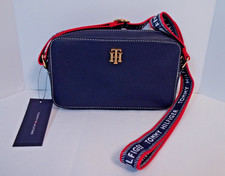 Tommy Hilfiger Navy Faux Leather Crossbody W/...