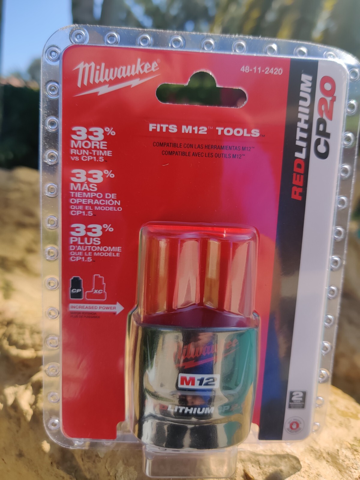 Genuine milwaukee m12 red lithium cp2 0 2 0ah battery 48 11 2420 oem 12