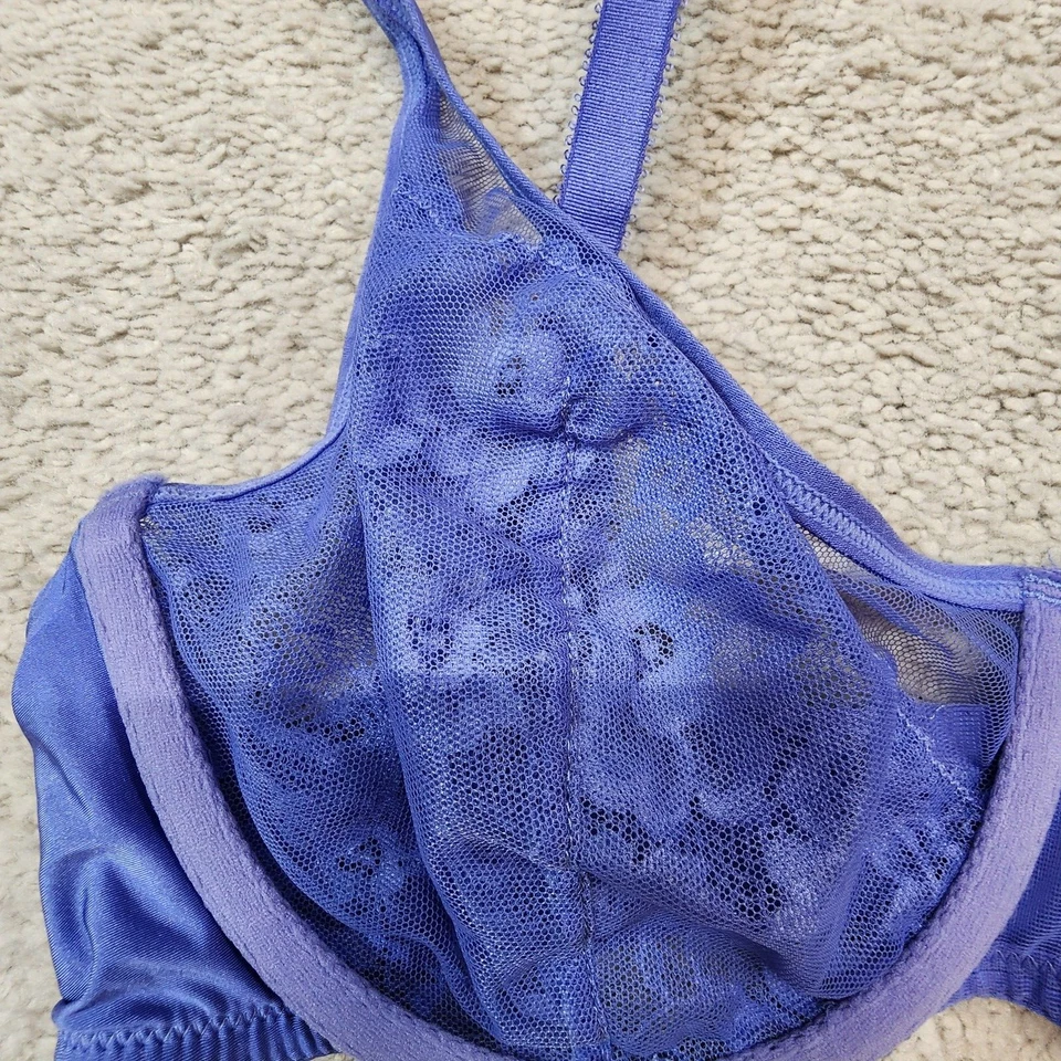 Apt. Sujetador 9 SIN FORRO Figura Completa Encaje Tul UW Azul Talla 38C Foto 3 de 4