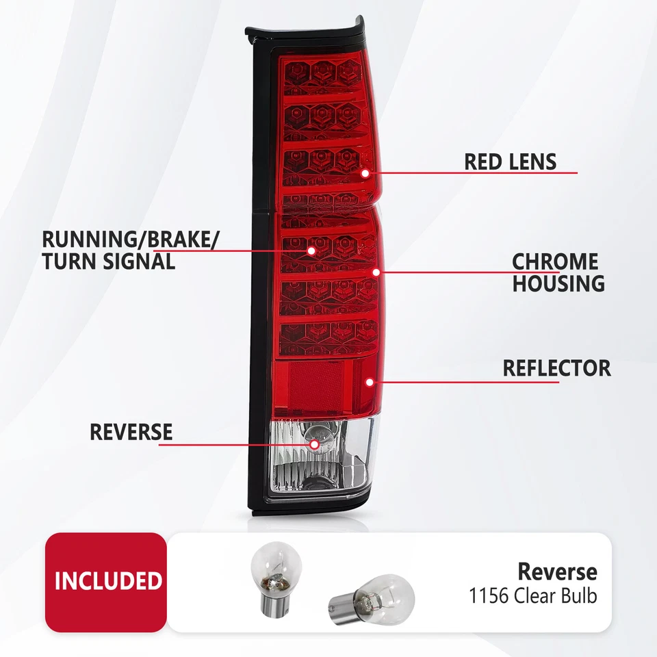 Pair LED Tail Lights Brake Lamps For Nissan D21 Hardbody Pickup 1986-1997 LH+RH - Imagem 3 de 4