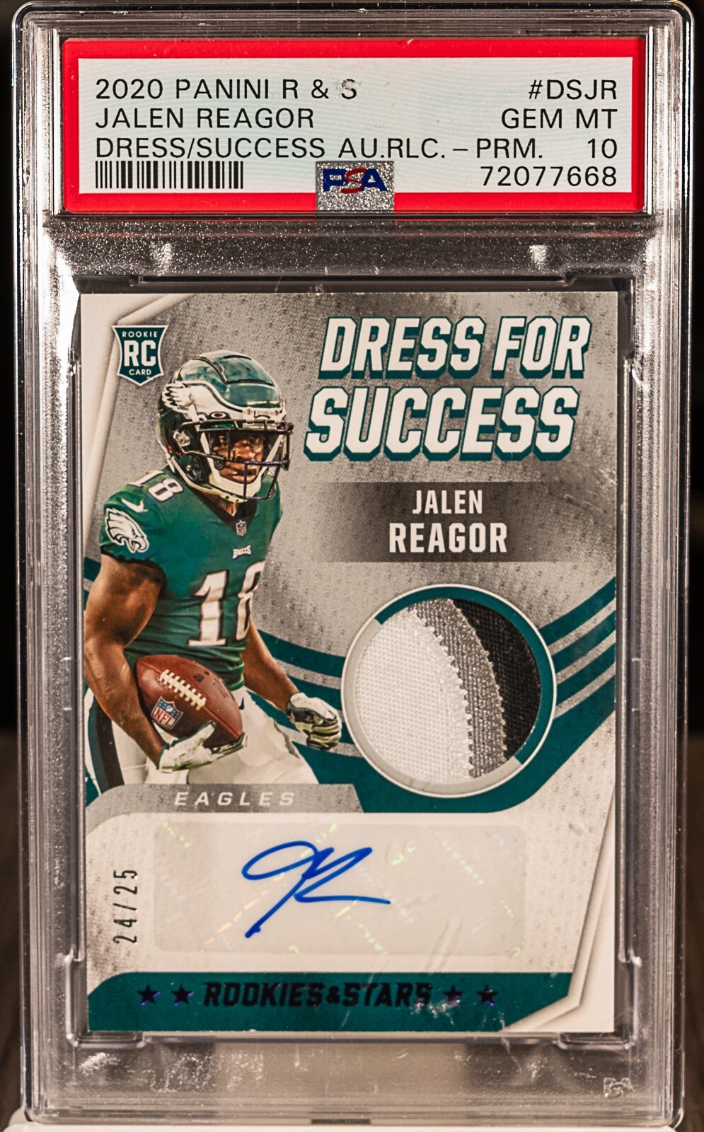 Jalen Reagor Panini Rookies & Stars Dress for Success Autograph Relics #DSJR Prime