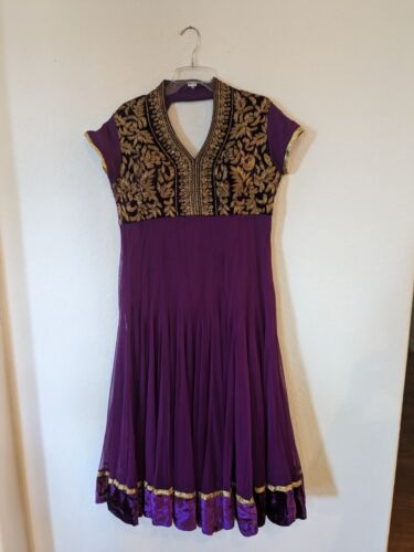 Gorgeous Purple And Gold Indian Ethnic Wear Dress 
