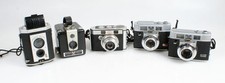 KODAK CAMERA COLLECTION FOR DISPLAY OR PARTS, LOT OF 5