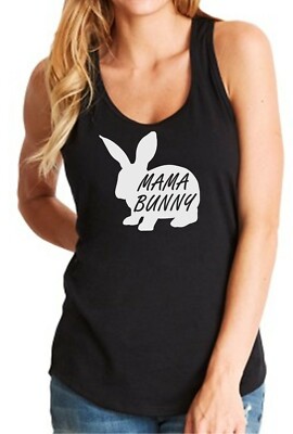 Tank Top Mama Bunny Easter T-shirt Women s Cute Bunny Graphic Tee Spring Holiday