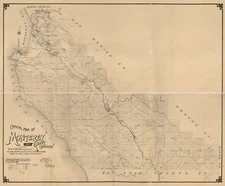 18" x 24" 1898 Map Of Monterey County California United States