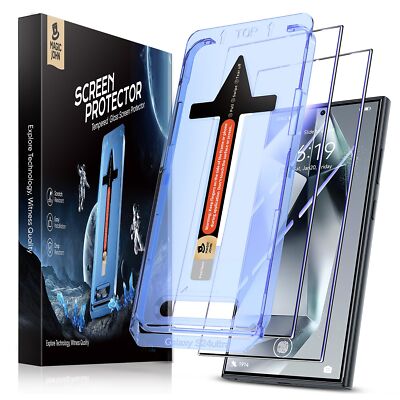 MAGIC JOHN 2 Pack for Samsung Galaxy S24 Ultra Tempered Glass Screen Protecto...